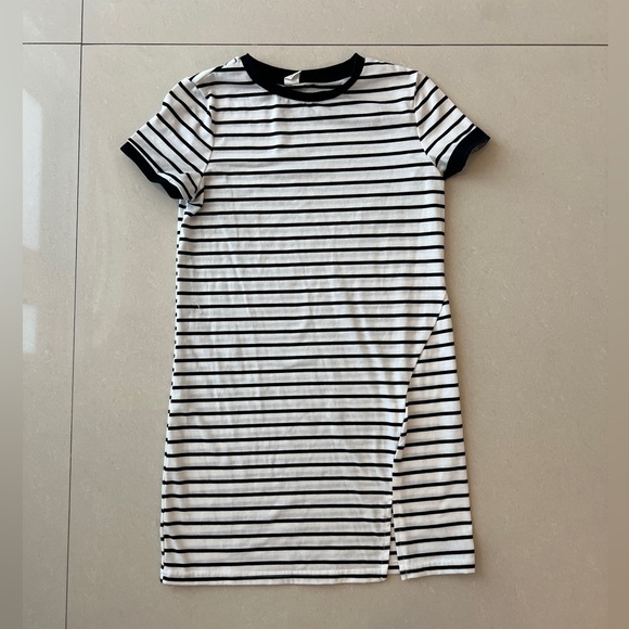 SHEIN Black and White Striped Mini Dress - Picture 1 of 4